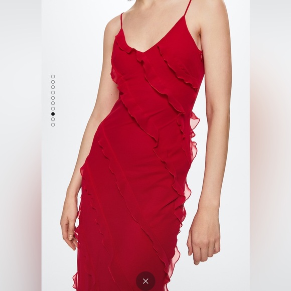 Mango Long Red Dress - Picture 2 of 9